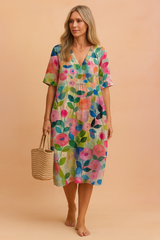 Dominica | Casual Floral V-Neck Dress 0