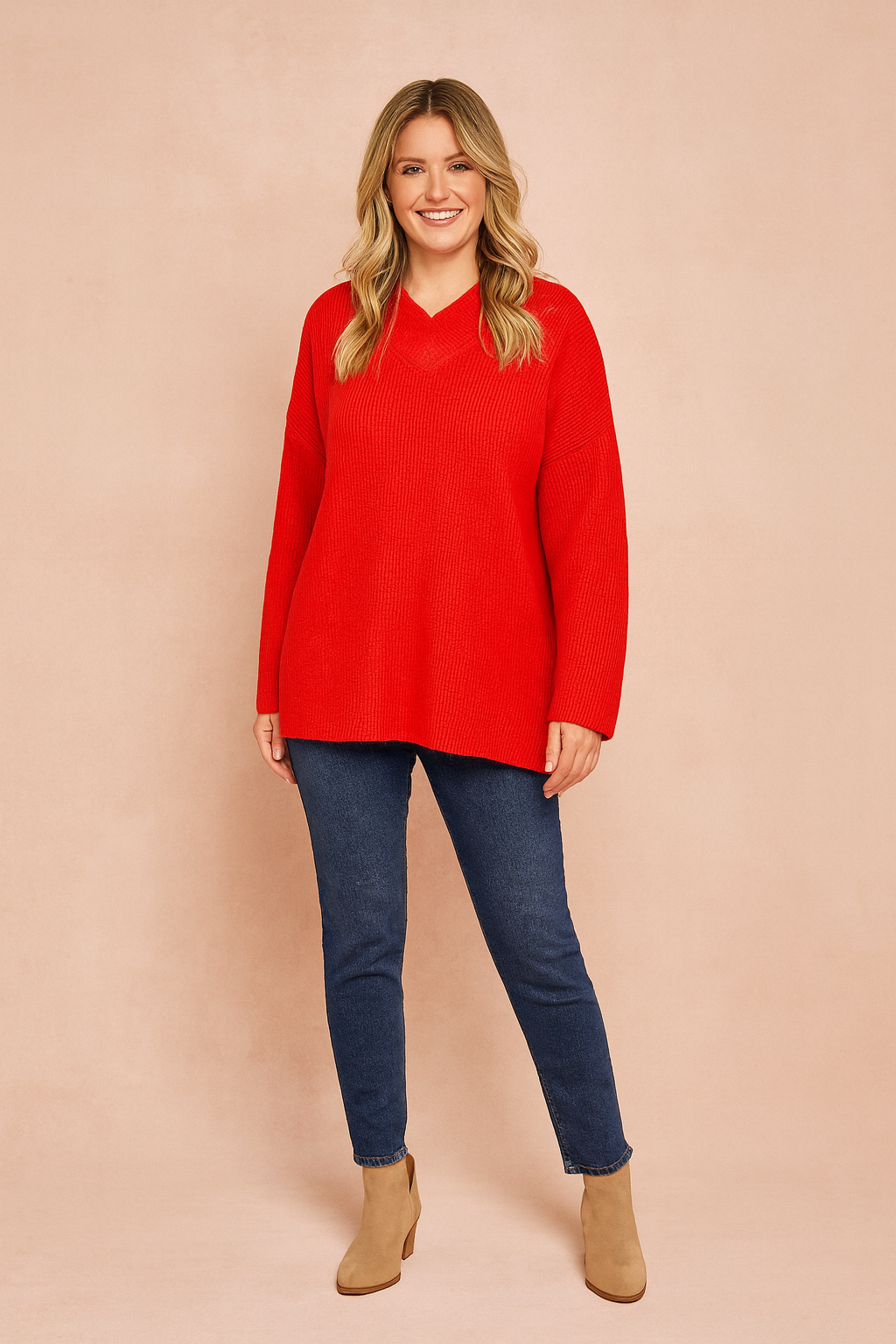 Dorota | Oversized V-neck sweater 0
