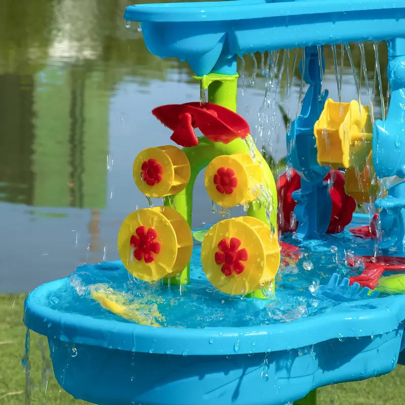 Durable 3-in-1 Sand and Water Table for Kids – Outdoor Play with 15 Accessories 2