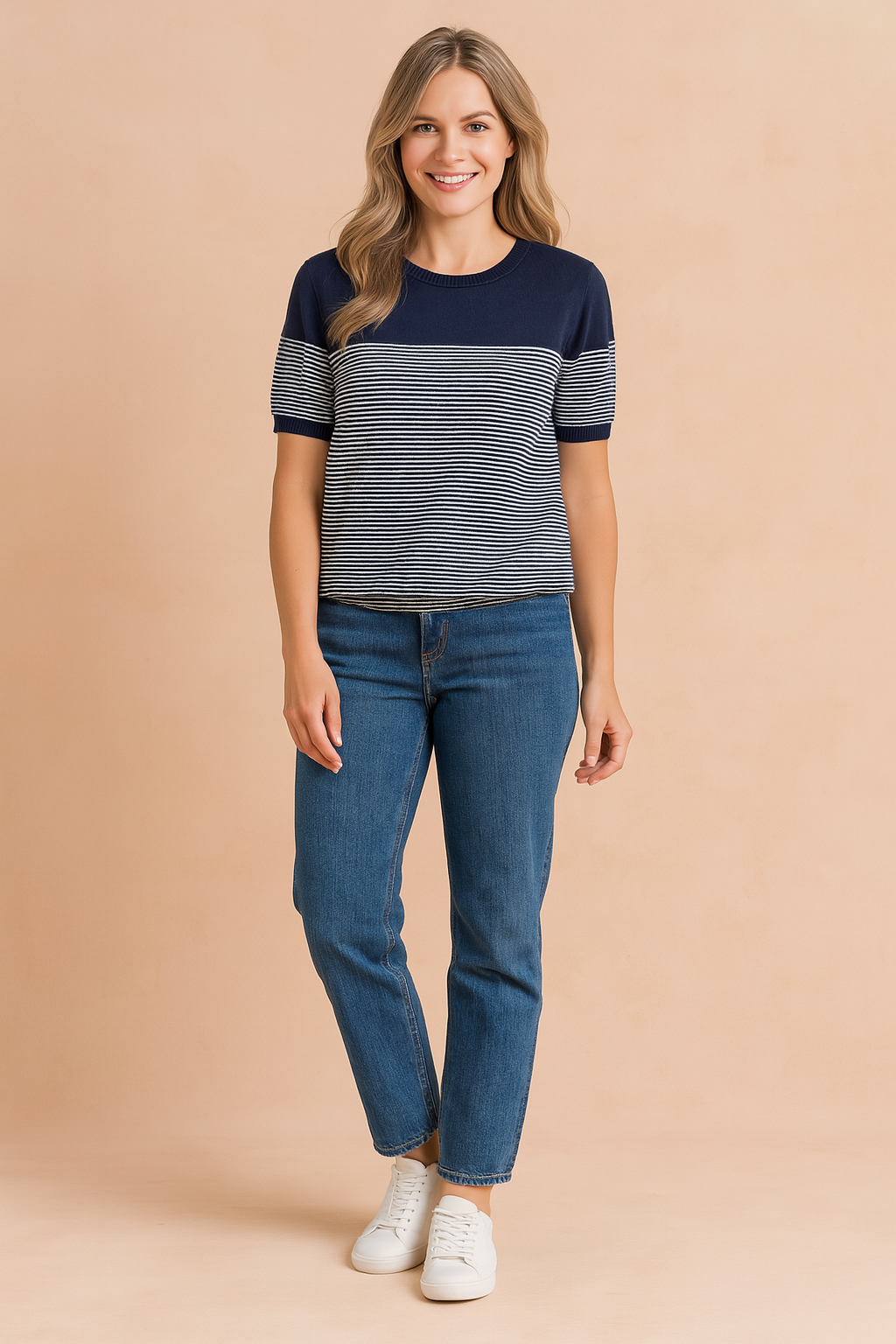 EDITH | Striped short-sleeved top 1