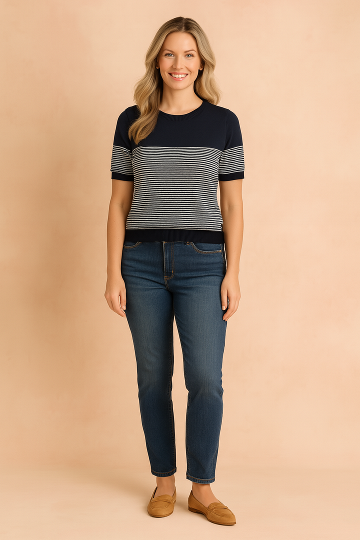 EDITH | Striped short-sleeved top 2