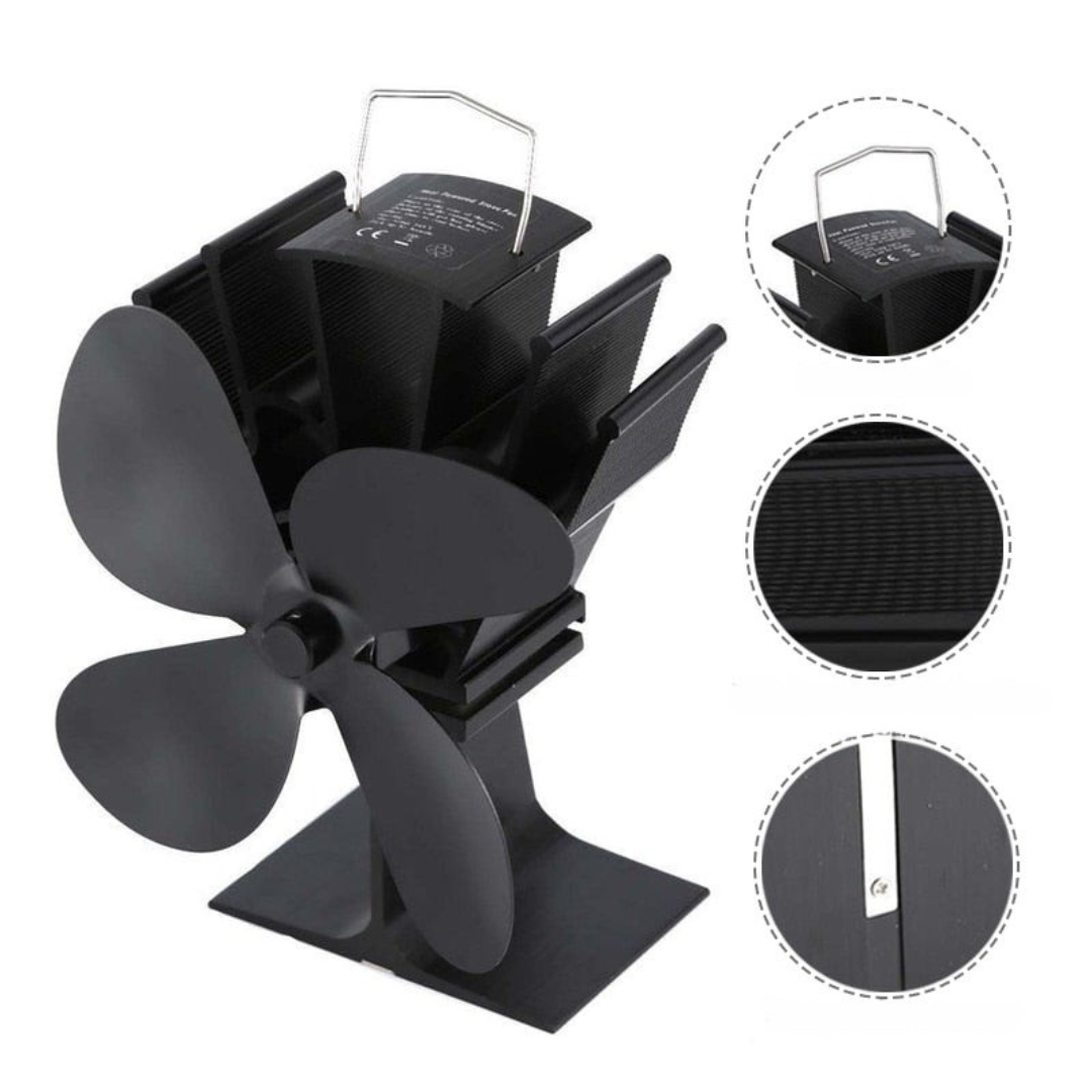EcoFan | Wood Stove Heat-Powered Aluminum Air Fan 2
