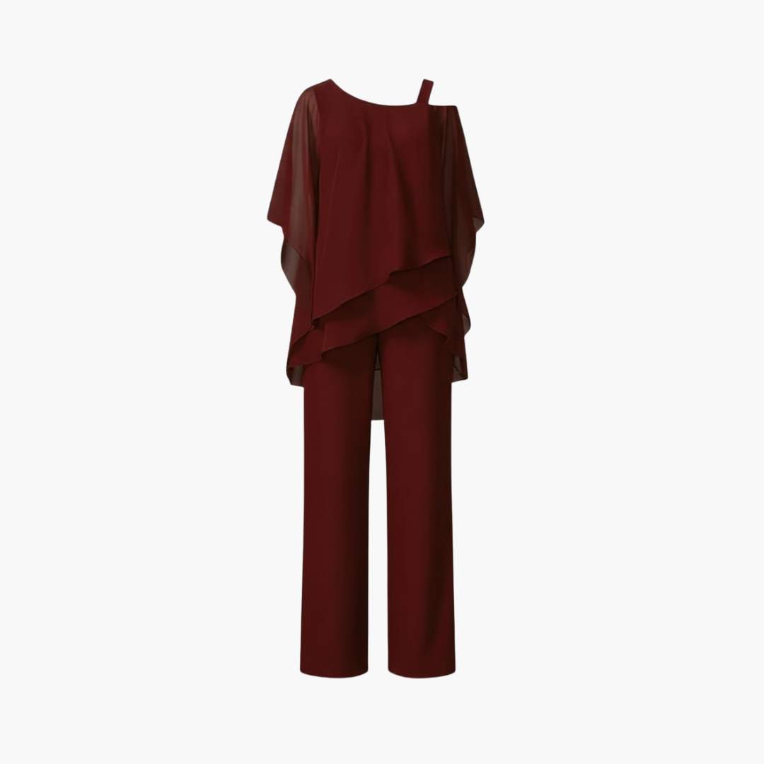 Elegant Cold Shoulder Jumpsuit for Women with Wide-Leg Pants 1