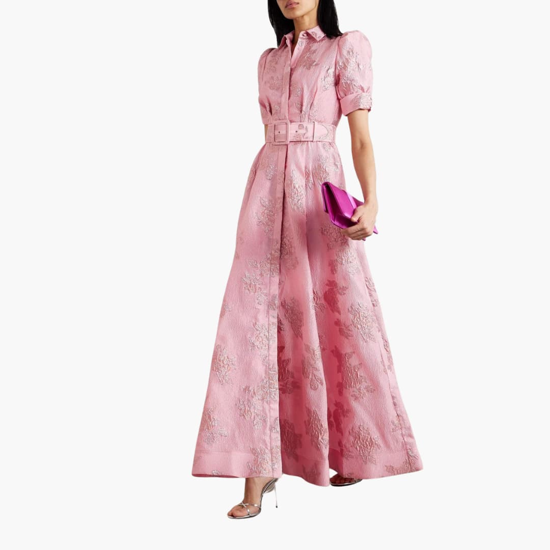 Elegant Floral Maxi Dress with Puff Sleeves for Women - Perfect for Summer Events 2