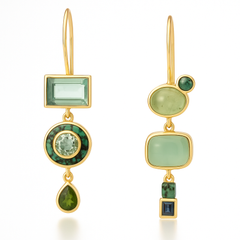 Elegant Green Dangle Earrings – Emerald Design Made of High Quality Materials 0