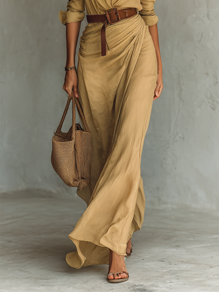 Elegant Long Shirt Dress for Women - Versatile Day to Evening Style 2