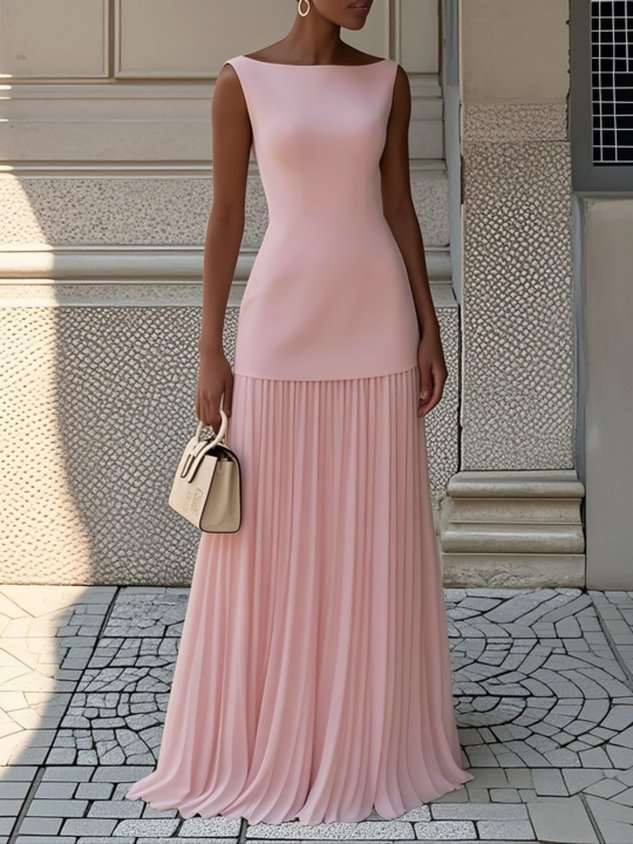 Elegant Maxi Dress for Women - Flowing Sleeveless Design 1