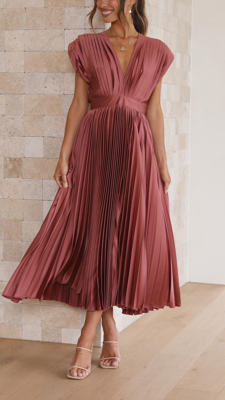Elegant Maxi Dress for Women - Pleated Summer Wedding Guest Dresses, Formal Occasions, Timeless Style 0