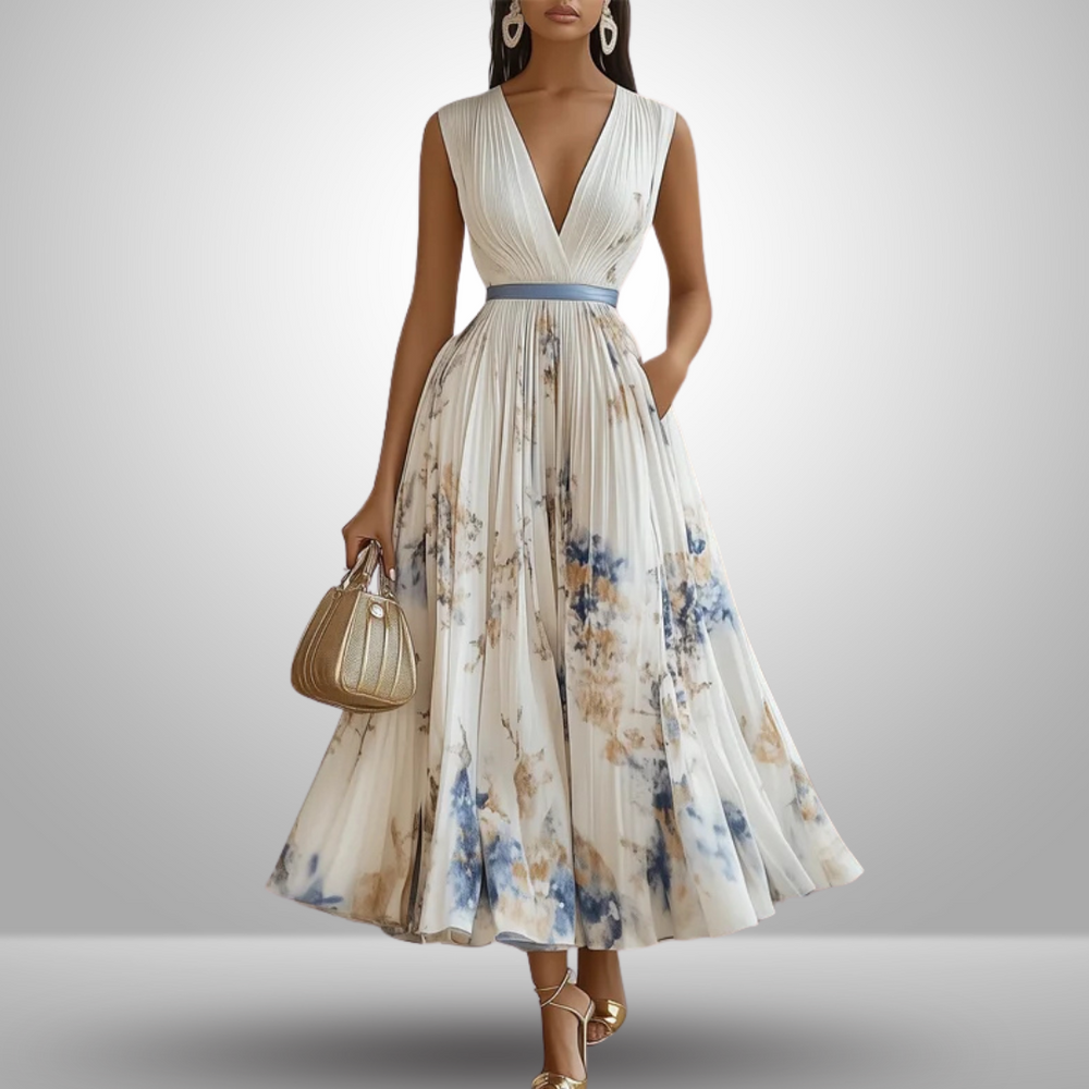 Elegant Sleeveless White Maxi Dress for Women - Flowy Summer Dress 1