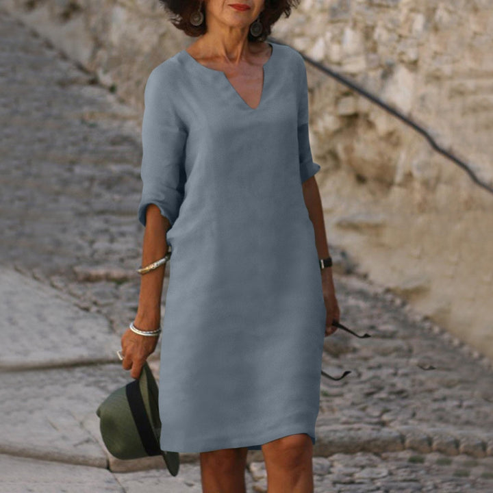 Elegant V-Neck Dress for Women - Flattering Silhouette & Versatile Style 10