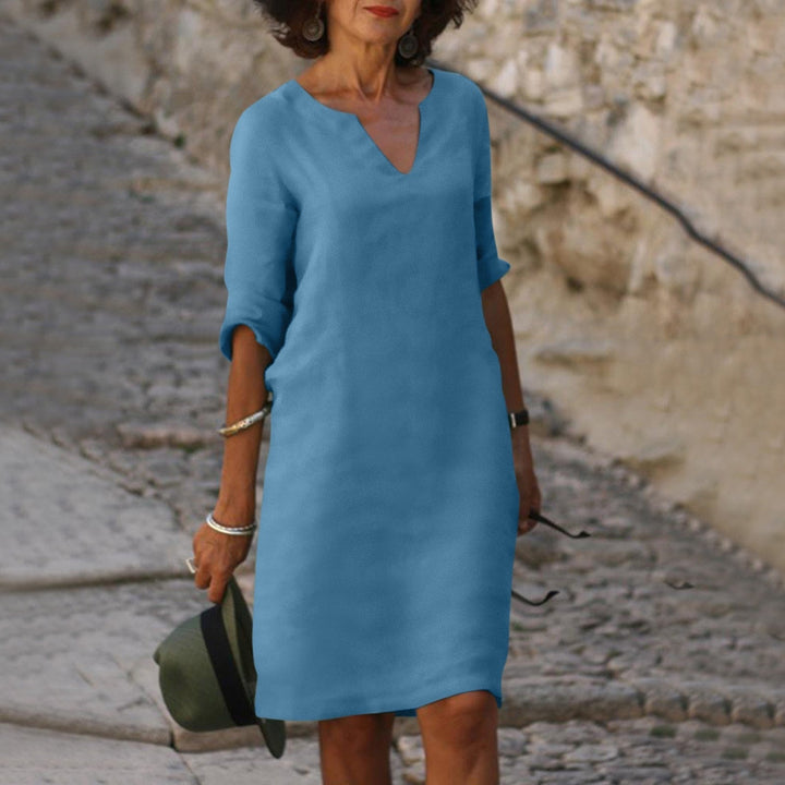 Elegant V-Neck Dress for Women - Flattering Silhouette & Versatile Style 12