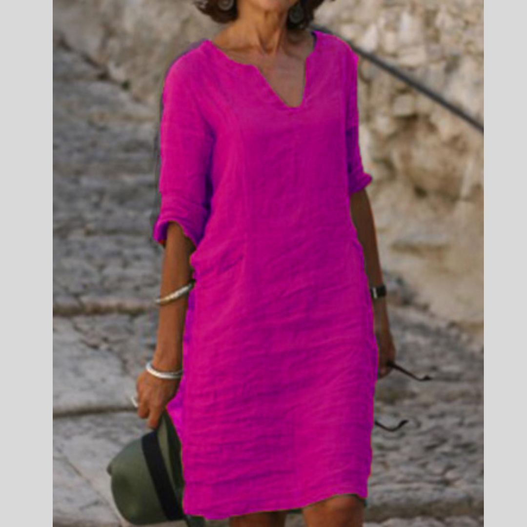 Elegant V-Neck Dress for Women - Flattering Silhouette & Versatile Style 9