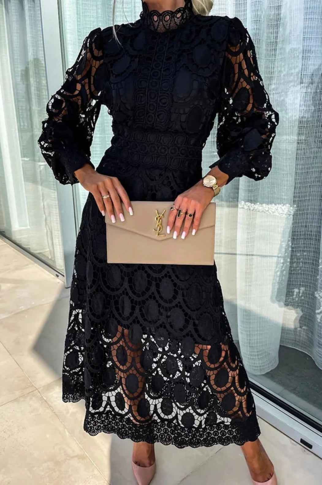Elegant White Lace Midi Dress for Women - Perfect Cocktail and Formal Dress for Parties and Special Occasions 2
