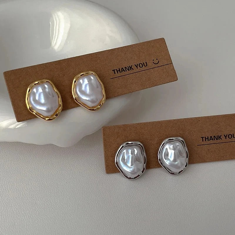 Elegant White Pearl Earrings – Classic Jewelry for Every Occasion, Stud Fastening 2