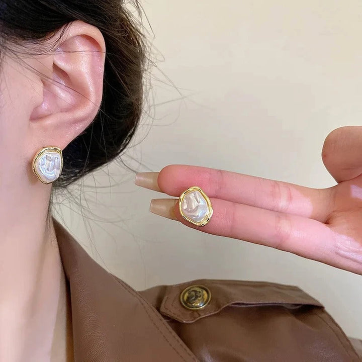 Elegant White Pearl Earrings – Classic Jewelry for Every Occasion, Stud Fastening 4