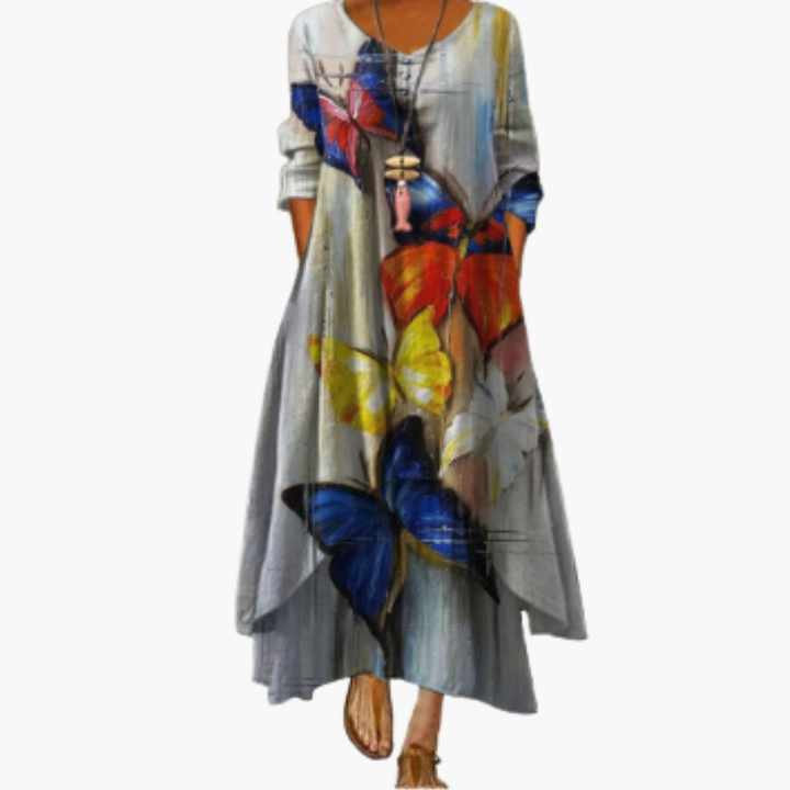 Elegant Women's A-Line Maxi Dress with Pockets - Stylish Long Sleeve Summer Dress 7