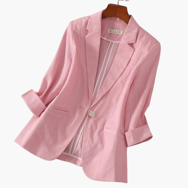 Elegant Women's Blazer with Roll-Up Sleeves for Chic Summer Style 0
