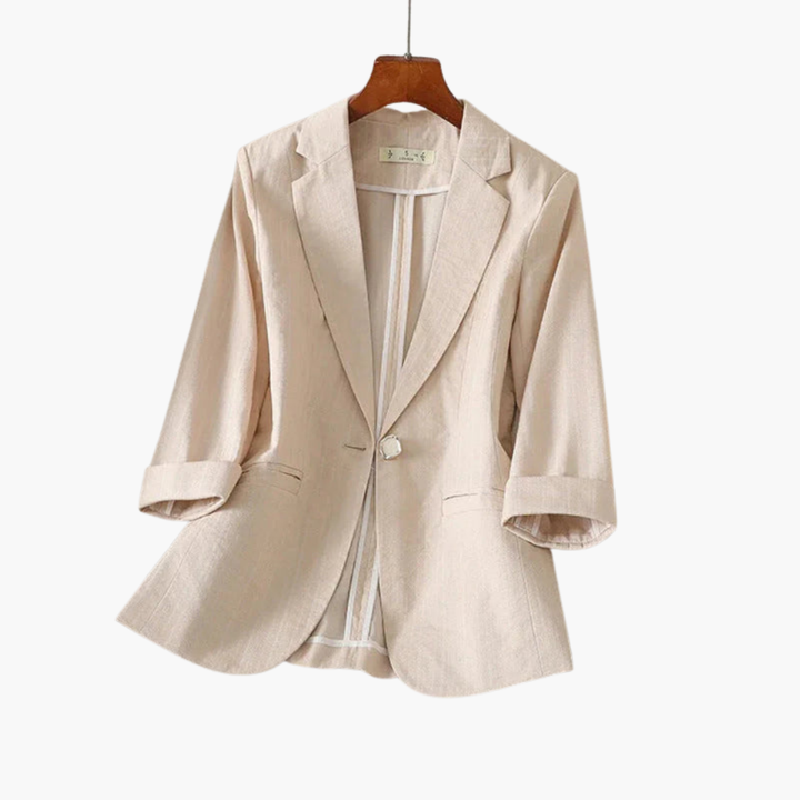 Elegant Women's Blazer with Roll-Up Sleeves for Chic Summer Style 3