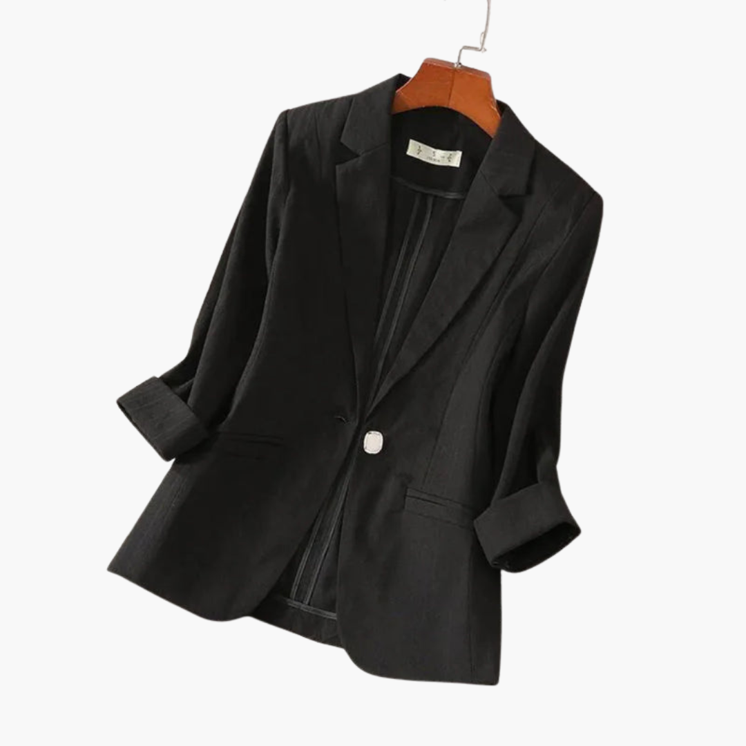 Elegant Women's Blazer with Roll-Up Sleeves for Chic Summer Style 4
