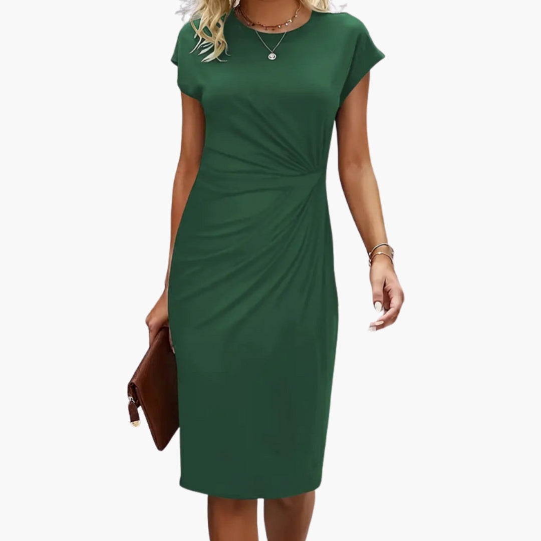 Elegant Women's Midi Dress - Flattering Round Neckline & Defined Waist - Perfect for Summer Occasions 5