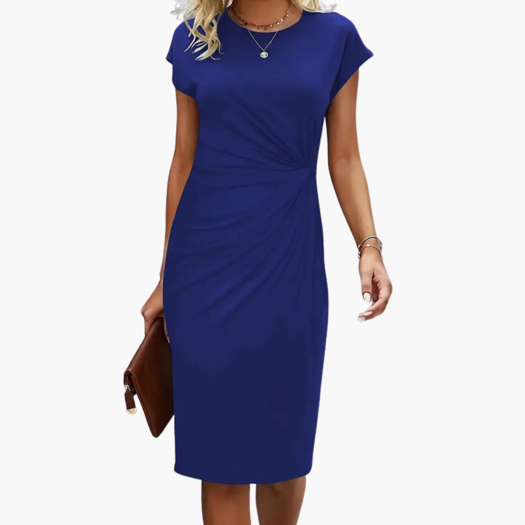 Elegant Women's Midi Dress - Flattering Round Neckline & Defined Waist - Perfect for Summer Occasions 6