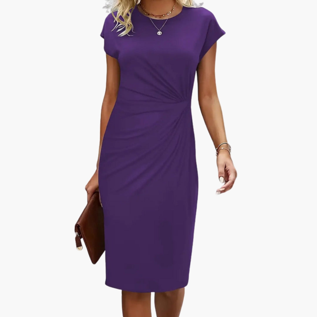 Elegant Women's Midi Dress - Flattering Round Neckline & Defined Waist - Perfect for Summer Occasions 7