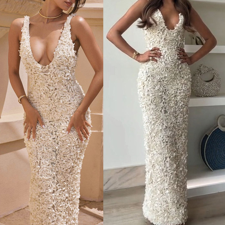 Elegant Women's Midi Dress with Lace Detail - Formal Cocktail Dresses for Special Occasions 0