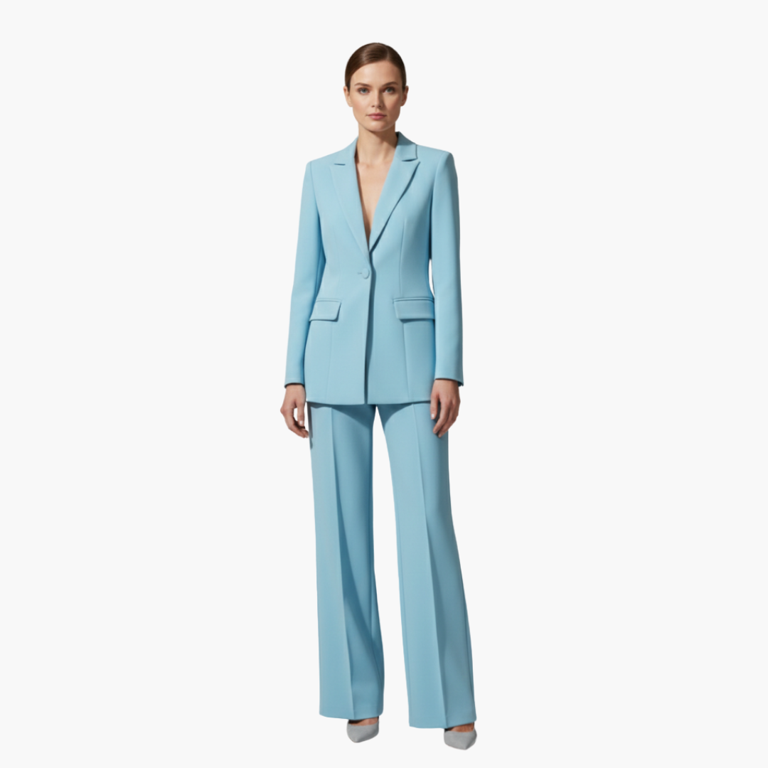 Elegant Women's Suit Set - Chic Blazer and Straight Leg Pant Suit for Women, Perfect for Office or Night Out 0
