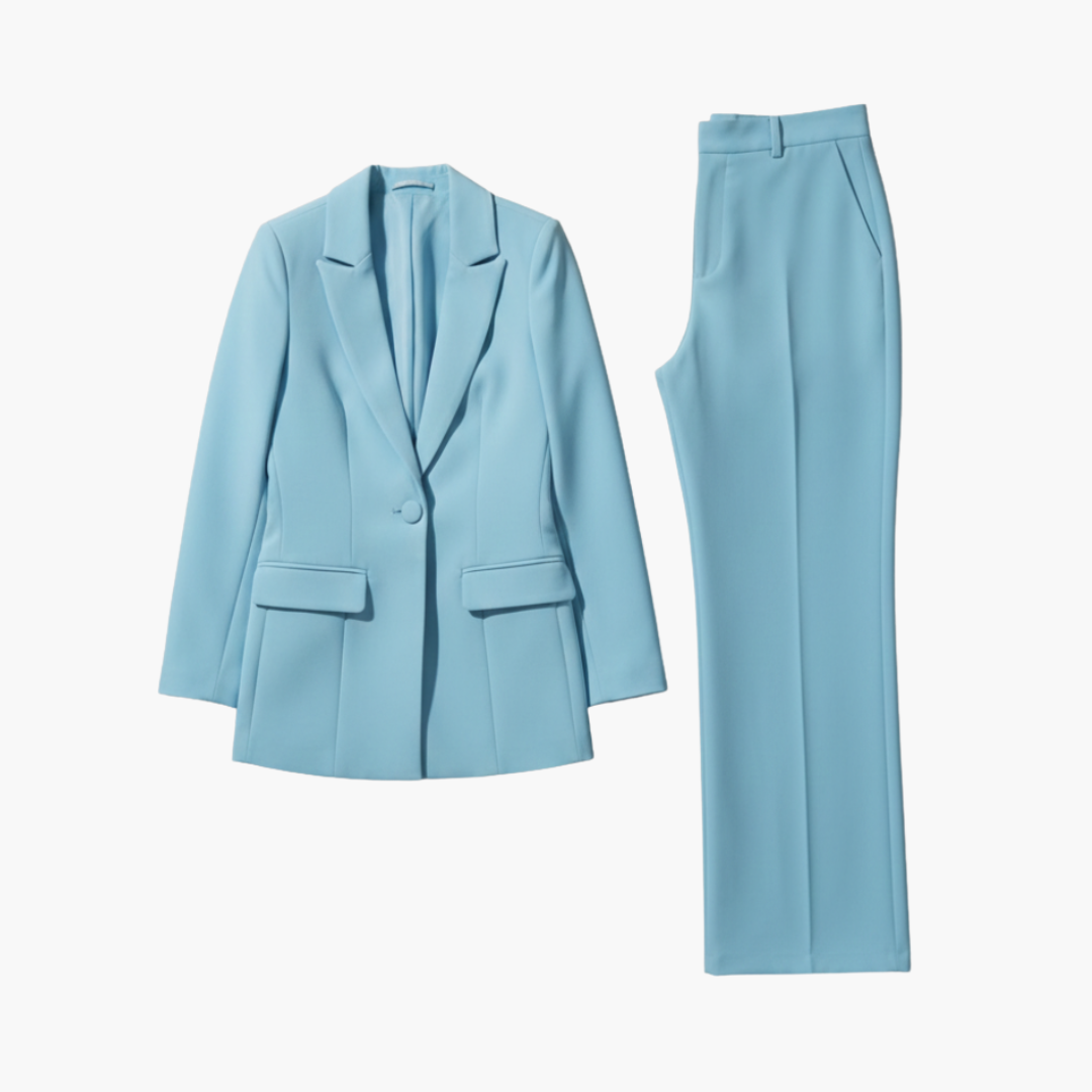 Elegant Women's Suit Set - Chic Blazer and Straight Leg Pant Suit for Women, Perfect for Office or Night Out 1