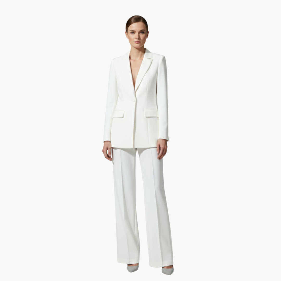 Elegant Women's Suit Set - Chic Blazer and Straight Leg Pant Suit for Women, Perfect for Office or Night Out 11