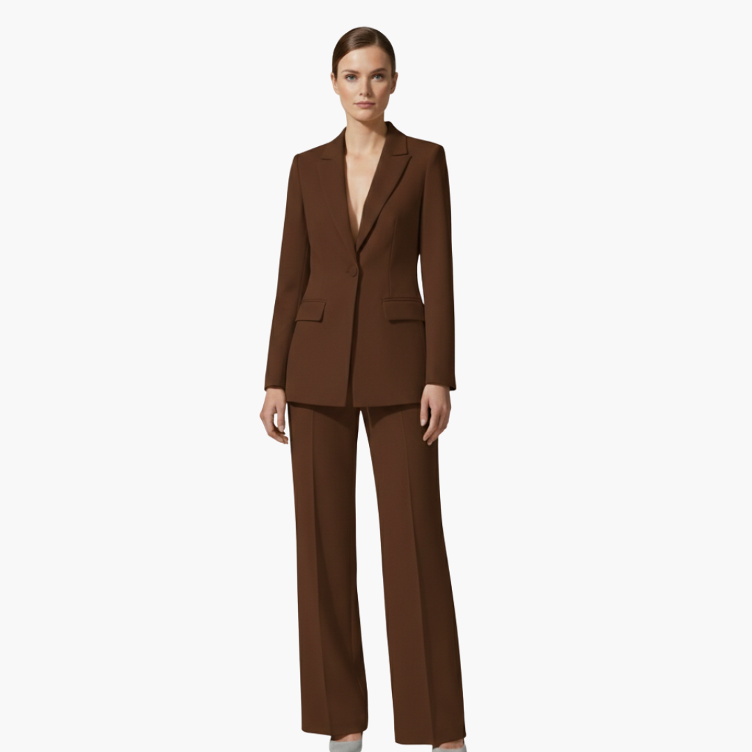 Elegant Women's Suit Set - Chic Blazer and Straight Leg Pant Suit for Women, Perfect for Office or Night Out 8