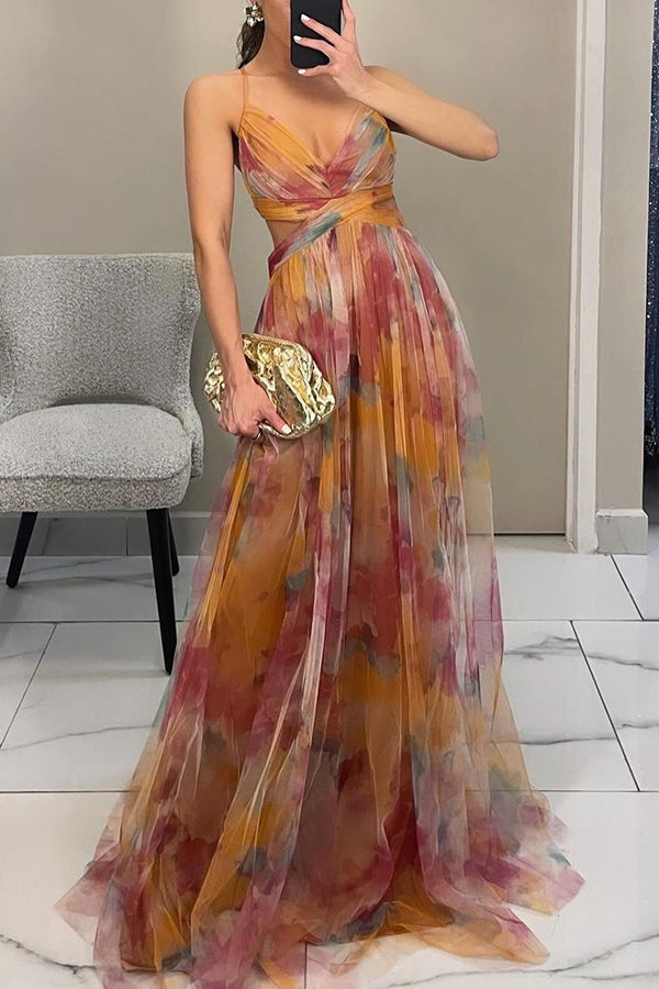 Elegant Women's V-Neck Maxi Dress with Flowing Skirt 4