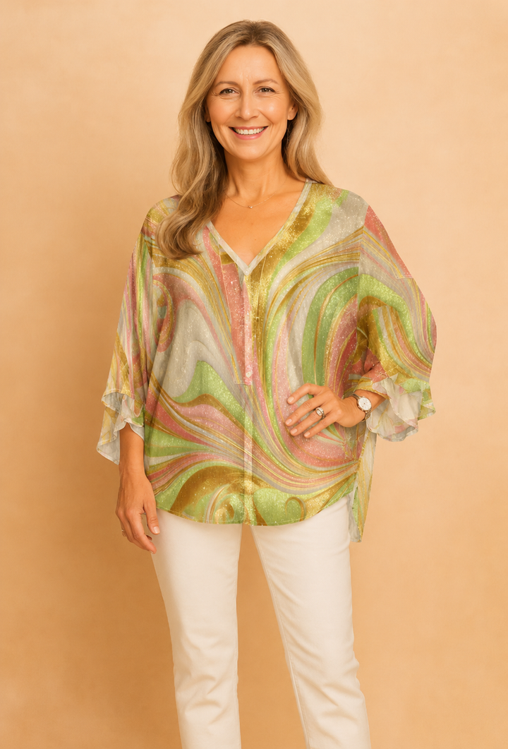 Aurora | Blouse aérienne avec un motif artistique