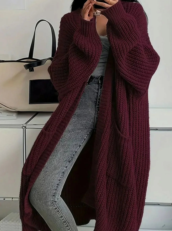Elisabeth | Damen Oversized Strickjacke lang mit Taschen 5