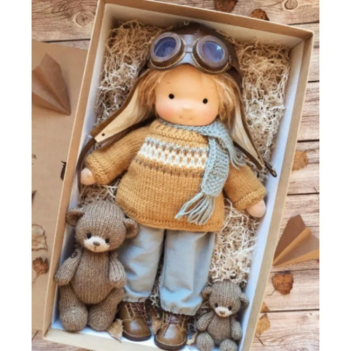 Elise | Handmade Waldorf Plush Doll – Soft Cotton Toy with Fabric Box | Sweet & Snuggly | For Children’s Birthday & Daily Fun 22