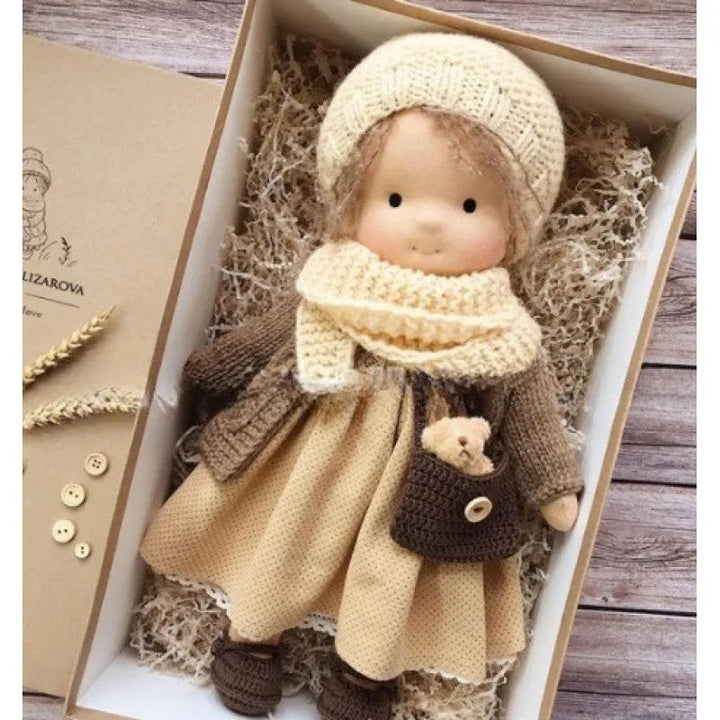 Elise | Handmade Waldorf Plush Doll – Soft Cotton Toy with Fabric Box | Sweet & Snuggly | For Children’s Birthday & Daily Fun 24