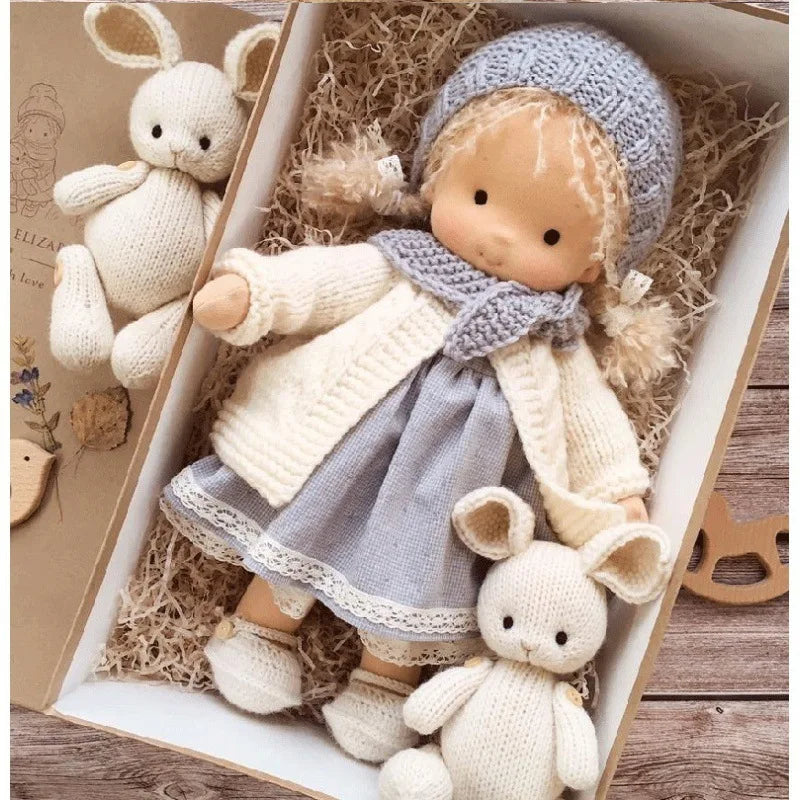 Elise | Handmade Waldorf Plush Doll – Soft Cotton Toy with Fabric Box | Sweet & Snuggly | For Children’s Birthday & Daily Fun 25