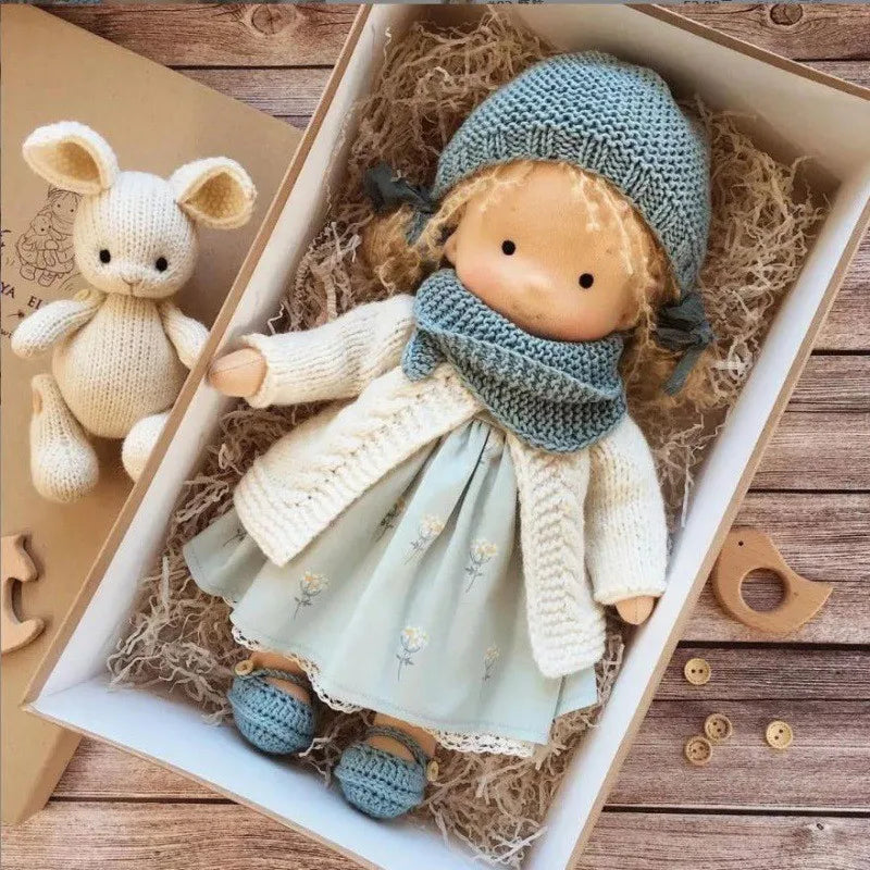 Elise | Handmade Waldorf Plush Doll – Soft Cotton Toy with Fabric Box | Sweet & Snuggly | For Children’s Birthday & Daily Fun 26