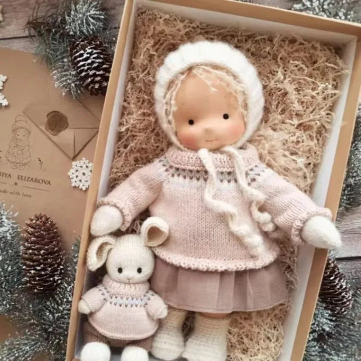 Elise | Handmade Waldorf Plush Doll – Soft Cotton Toy with Fabric Box | Sweet & Snuggly | For Children’s Birthday & Daily Fun 30