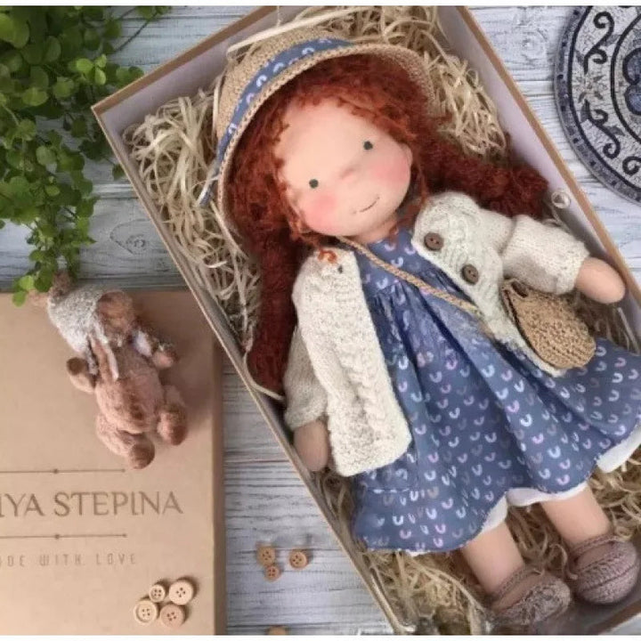 Elise | Handmade Waldorf Plush Doll – Soft Cotton Toy with Fabric Box | Sweet & Snuggly | For Children’s Birthday & Daily Fun 37