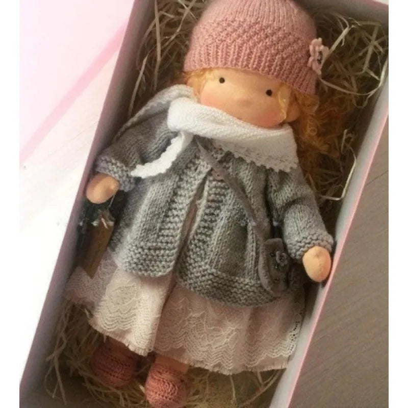 Elise | Handmade Waldorf Plush Doll – Soft Cotton Toy with Fabric Box | Sweet & Snuggly | For Children’s Birthday & Daily Fun 7