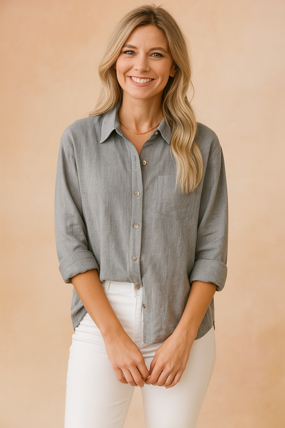 Ellie | Loose-fitting shirt blouse with pocket 1