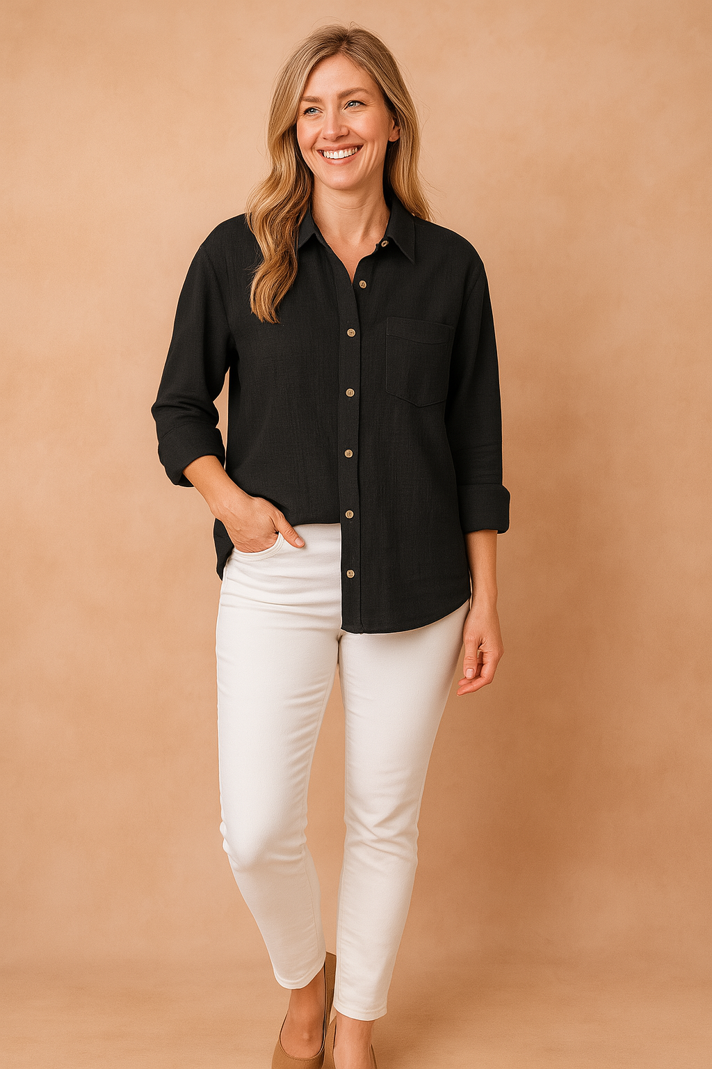 Ellie | Loose-fitting shirt blouse with pocket 3