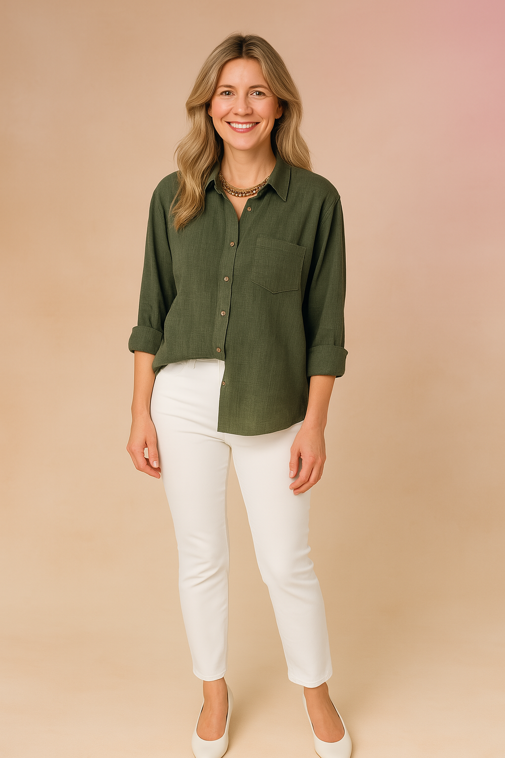 Ellie | Loose-fitting shirt blouse with pocket 4