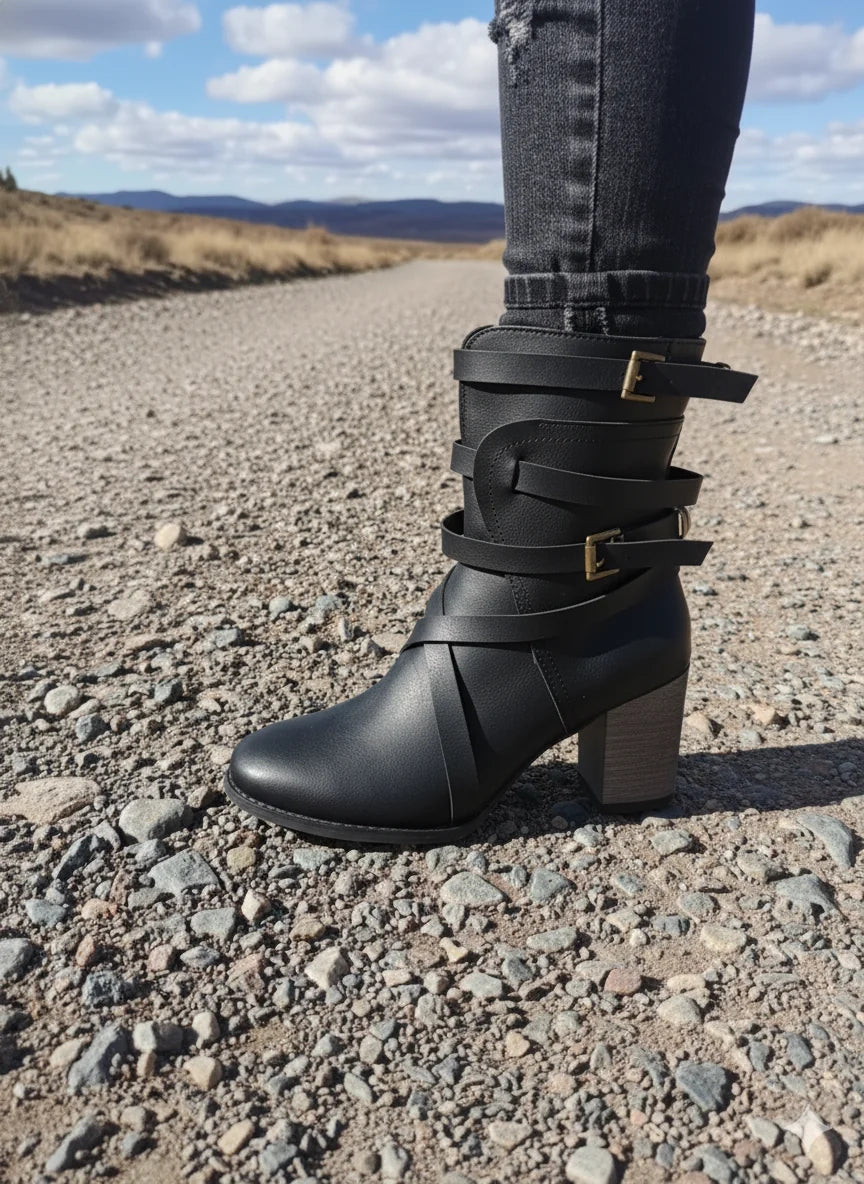 Eudex - Stylische Lederstiefel Retro-Look 0