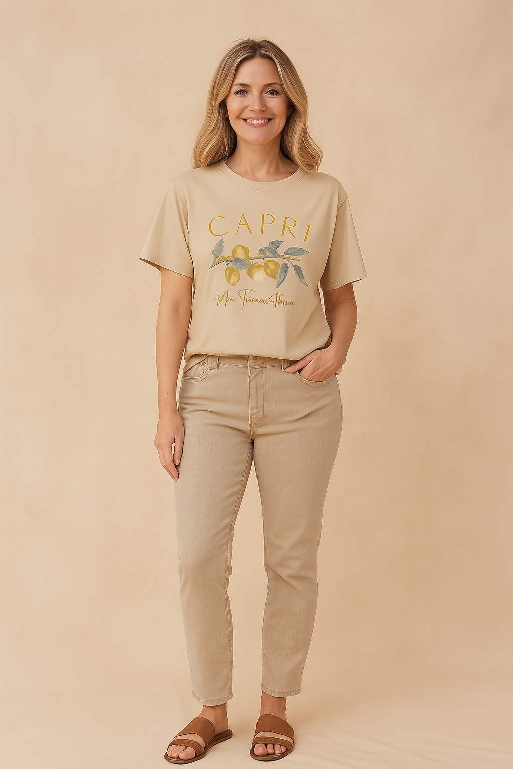 Eveleen | Capri Lemon Print T-Shirt 1