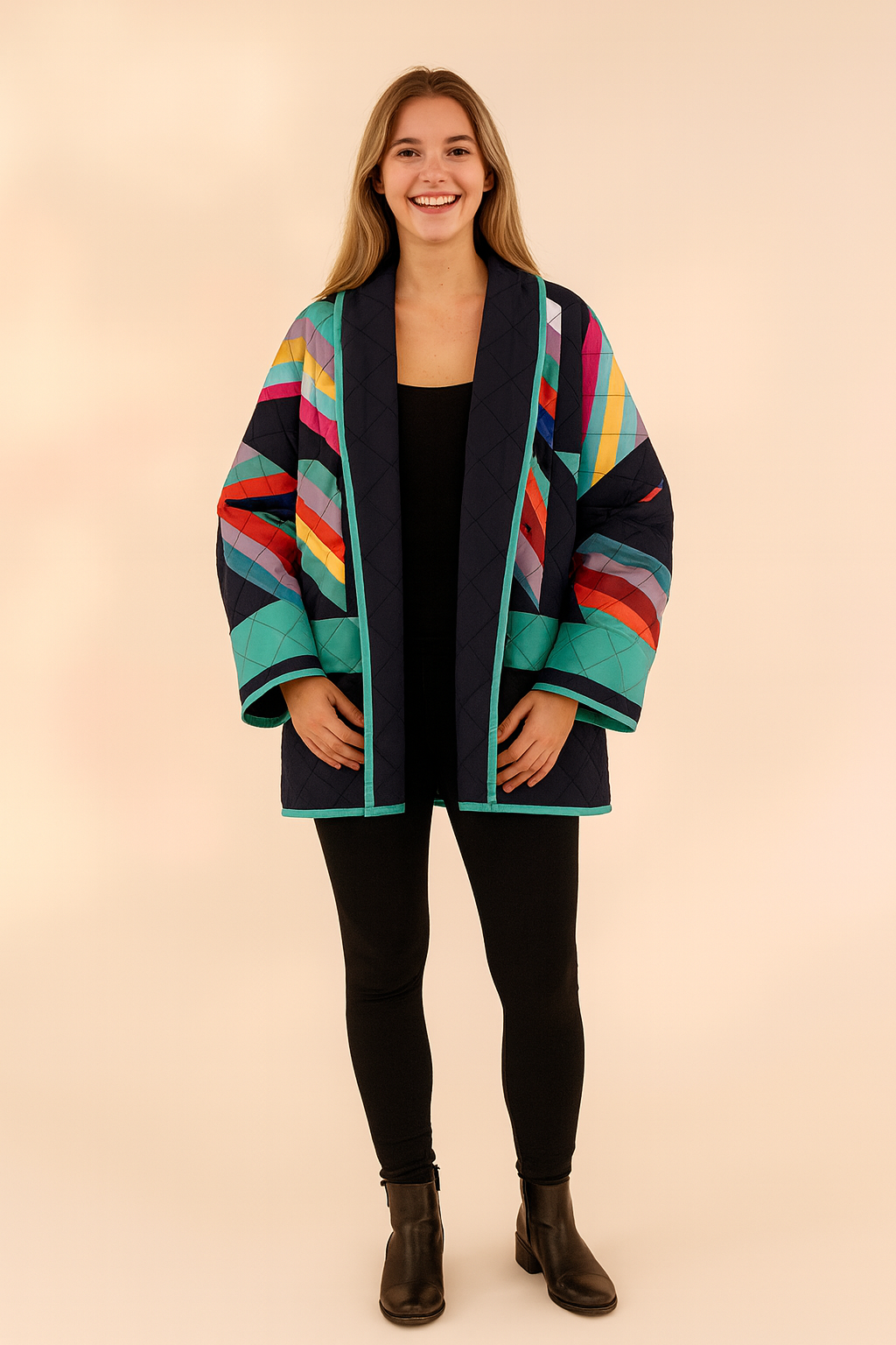 Ewelina | Quilted jacket with a geometric pattern 2