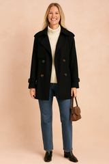 Ewelina | Short double-breasted trench coat 0