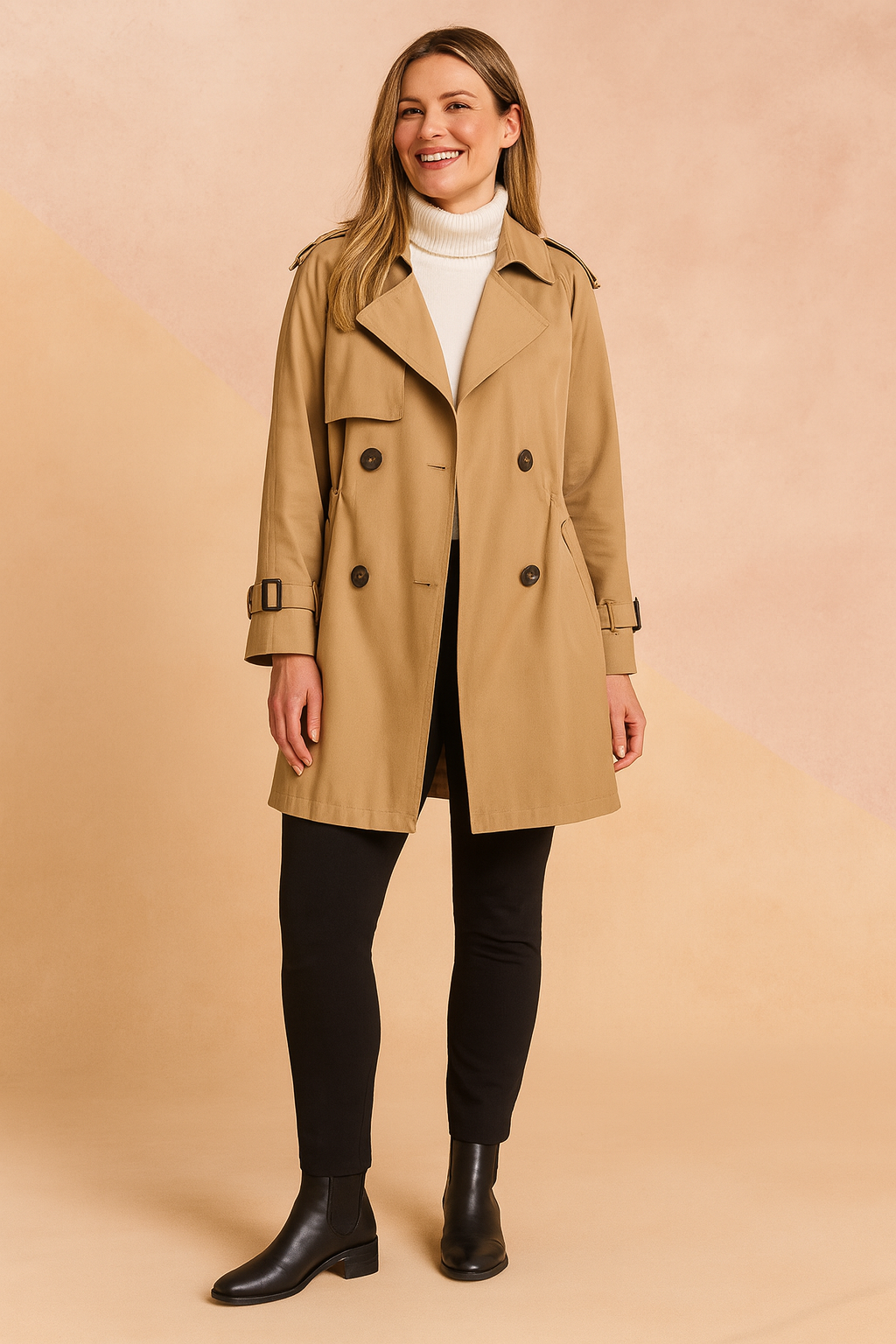 Ewelina | Short double-breasted trench coat 2