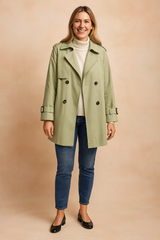 Ewelina | Short double-breasted trench coat 3